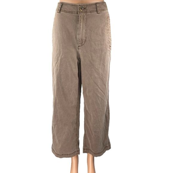 Old Navy Women's Brown Tan Wide Leg High Waisted Baggy Denim Jeans Pants Size 10 - Picture 1 of 5